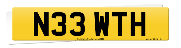 Registration number N33 WTH